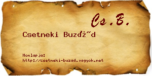 Csetneki Buzád névjegykártya